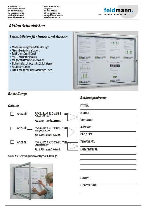Aktion Schaukasten E. Feldmann AG